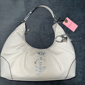 Juicy Couture Ivory Crown Hobo with Silver Accents